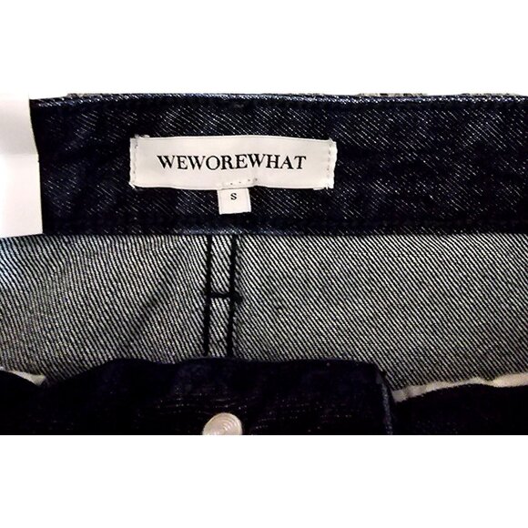 WeWoreWhat Denim Midi Skirt S Dark‎ Wash Cotton Blend Front & Back Pockets - Picture 6 of 11